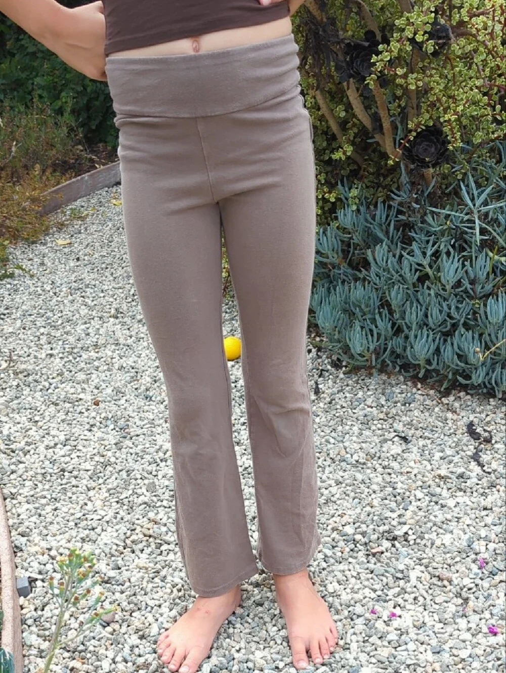 Kids Flared Yoga Comfy Pants - Taupe